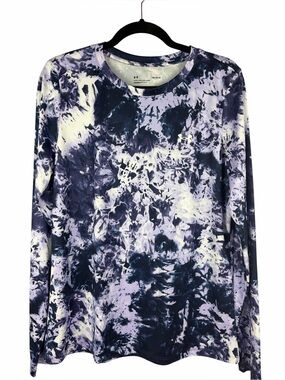 Under Armour Loose Fit Tie Dye Long Sleeve Athletic Top Purple Large